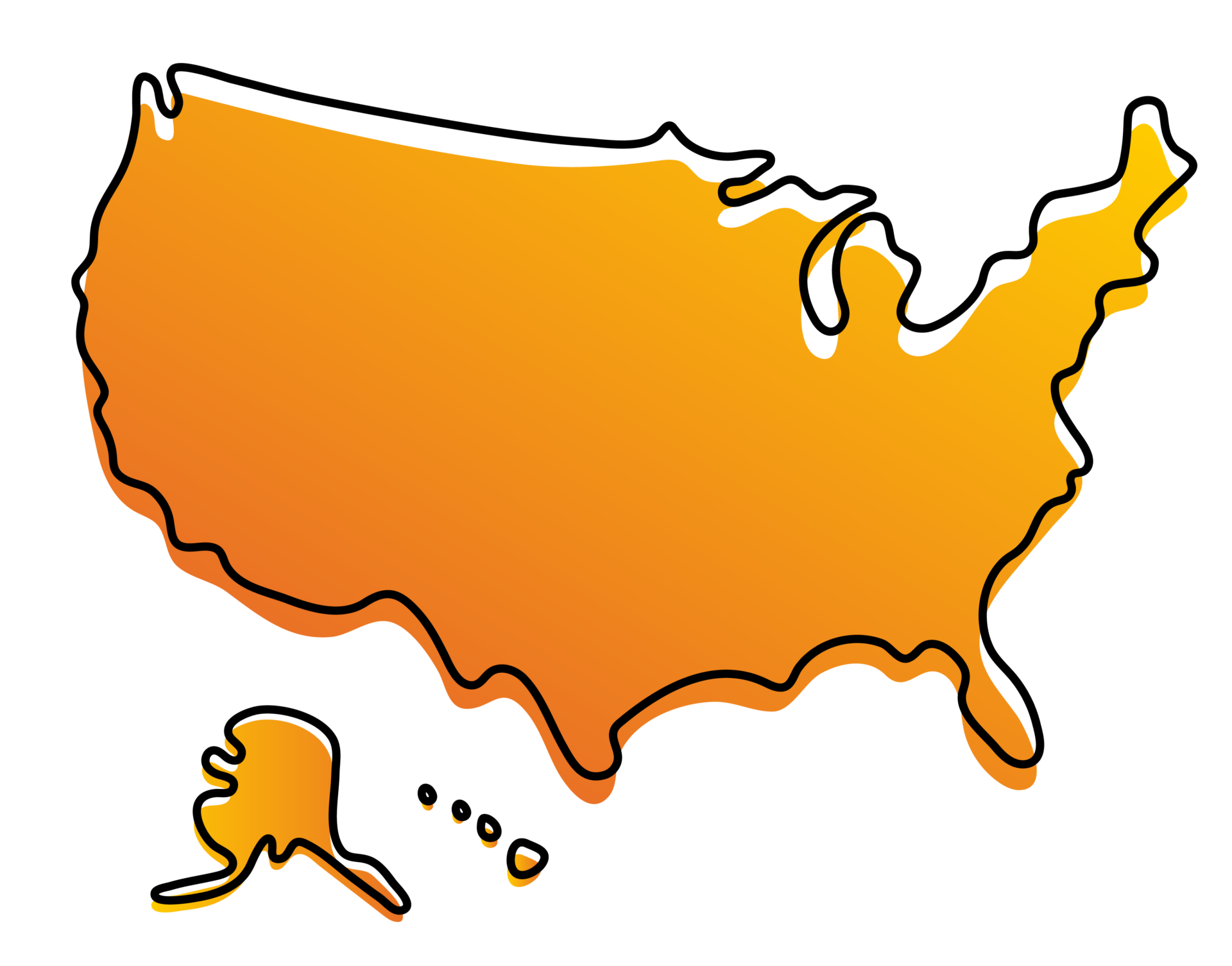 Illustration of the United States map